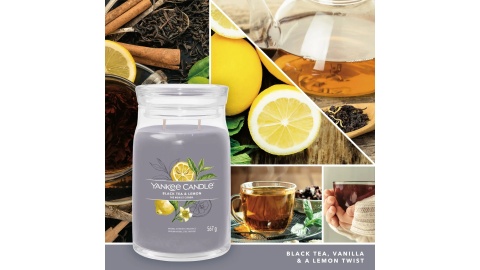 YC SIGNATURE - Świeca duża BLACK TEA & LEMON