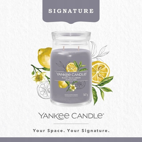 YC SIGNATURE - Świeca duża BLACK TEA & LEMON