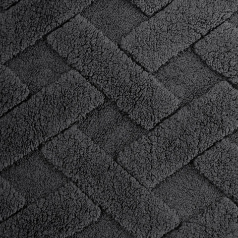 Koc CARO 200x220 cm czarny w jodełkę 340 g/m² Eurofirany