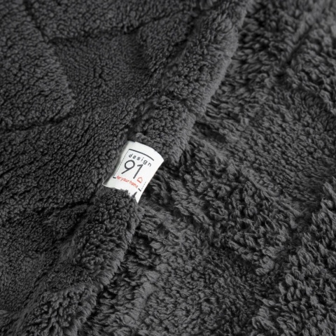 Koc CARO 200x220 cm czarny w jodełkę 340 g/m² Eurofirany