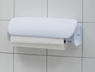 Uchwyt ścienny na ręcznik papierowy Bisk biały 30 cm