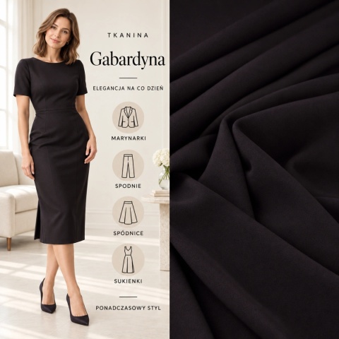 Gabardyna brązowa na metry - szer. 150 cm - 420 g/m²