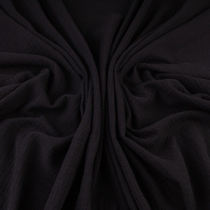 Muślin bawełniany czarny na metry - szer. 140 cm - 150 g/m²