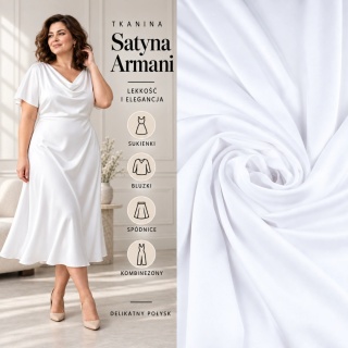 Satyna armani biały