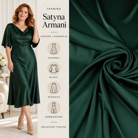 Satyna armani butelkowa zieleń