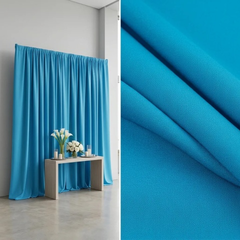Tkanina Panama niebieska na metry - szerokość 150 cm, 260 g/m²