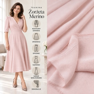 Żorżeta elastyczna brudny róż premium na metry - szer. 150 cm - 240 g/m²
