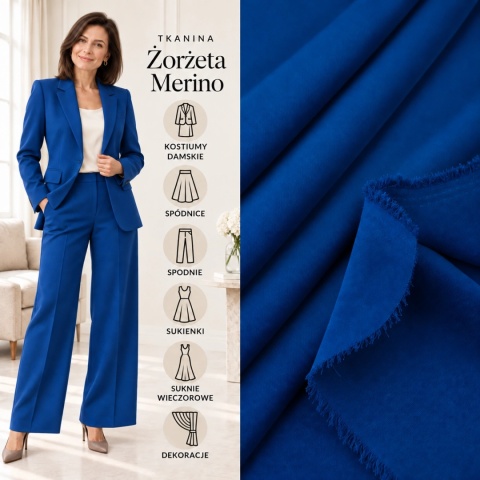 Żorżeta elastyczna chabrowa premium na metry - szer. 150 cm - 240 g/m²