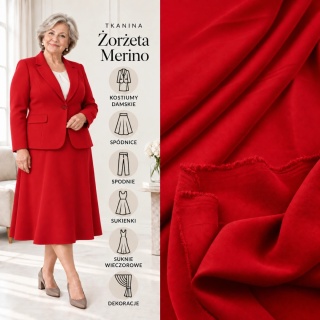 Żorżeta elastyczna czerwona premium na metry - szer. 150 cm - 240 g/m²