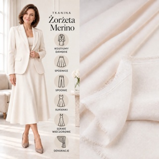 Żorżeta elastyczna ecru premium na metry - szer. 150 cm - 240 g/m²