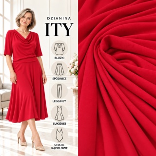 Dzianina ITY czerwona na metry - szer. 150 cm - 180 g/m²