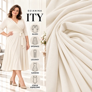 Dzianina ITY ecru na metry - szer. 150 cm - 180 g/m²