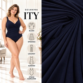 Dzianina ITY granatowa na metry - szer. 150 cm - 180 g/m²