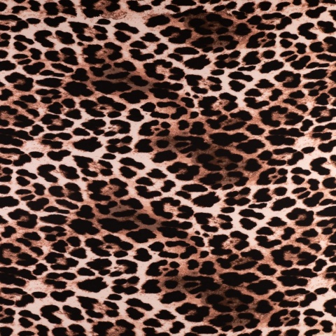 Dzianina Kimo beżowo-brązowa we wzór panterki na metry - szer. 150 cm - 180 g/m²