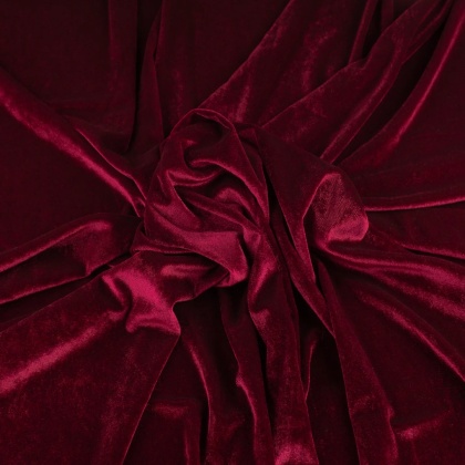 Dzianina Welur Cuba bordowa na metry - szer. 150 cm - 280 g/m²