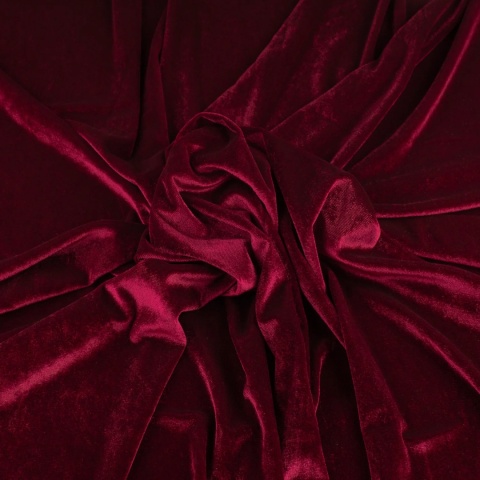 Dzianina Welur Cuba bordowa na metry - szer. 150 cm - 280 g/m²