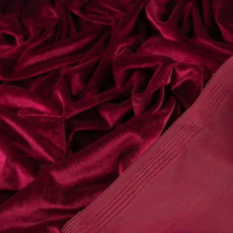Dzianina Welur Cuba bordowa na metry - szer. 150 cm - 280 g/m²