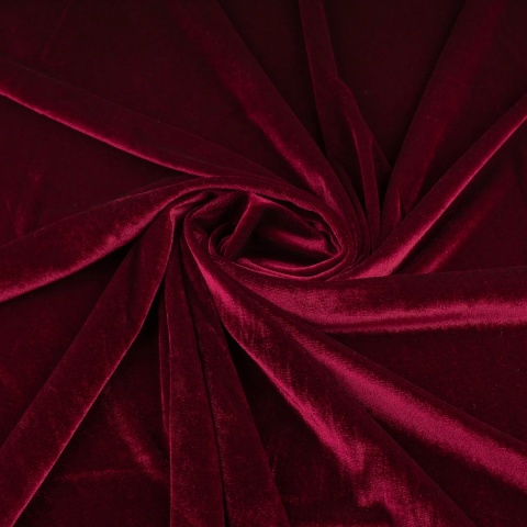 Dzianina Welur Cuba bordowa na metry - szer. 150 cm - 280 g/m²