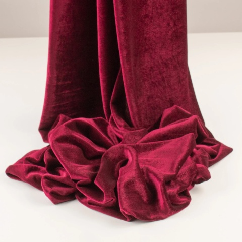 Dzianina Welur Cuba bordowa na metry - szer. 150 cm - 280 g/m²
