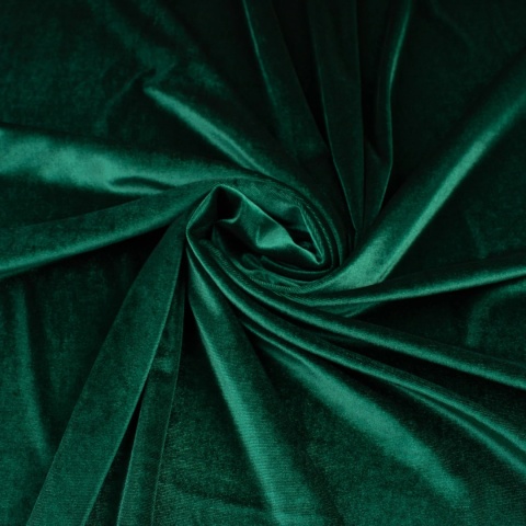 Dzianina Welur Cuba butelkowa zieleń na metry - szer. 150 cm - 280 g/m²