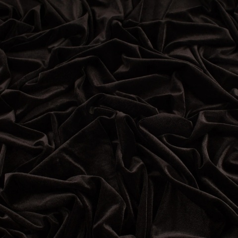 Dzianina Welur Cuba czarna na metry - szer. 150 cm - 280 g/m²