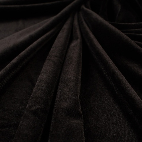 Dzianina Welur Cuba czarna na metry - szer. 150 cm - 280 g/m²