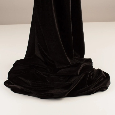 Dzianina Welur Cuba czarna na metry - szer. 150 cm - 280 g/m²