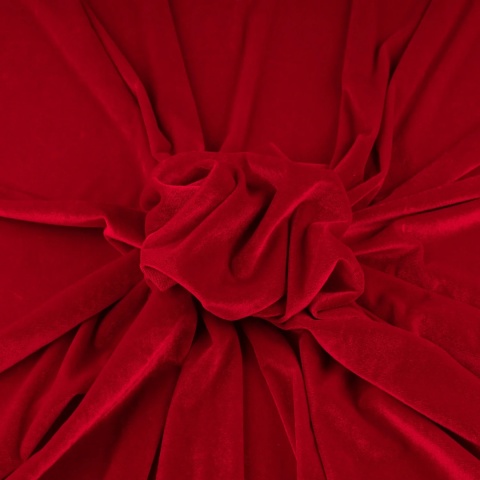 Dzianina Welur Cuba czerwona na metry - szer. 150 cm - 280 g/m²