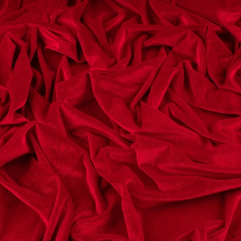 Dzianina Welur Cuba czerwona na metry - szer. 150 cm - 280 g/m²