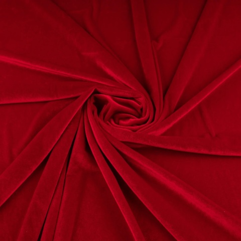 Dzianina Welur Cuba czerwona na metry - szer. 150 cm - 280 g/m²