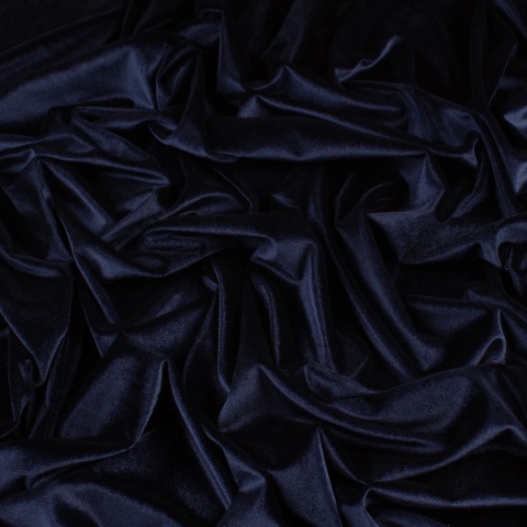 Dzianina Welur Cuba granatowa na metry - szer. 150 cm - 280 g/m²