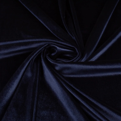 Dzianina Welur Cuba granatowa na metry - szer. 150 cm - 280 g/m²