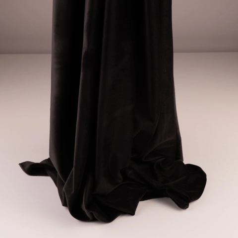Dzianina Welur Soft czarna na metry - szer. 150 cm - 280 g/m²