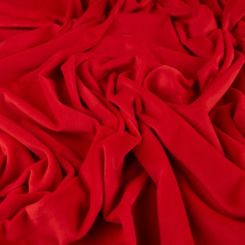 Dzianina Welur Soft czerwona na metry - szer. 150 cm - 280 g/m²