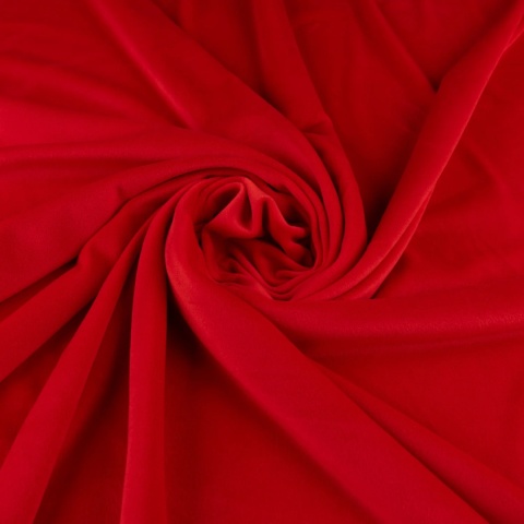 Dzianina Welur Soft czerwona na metry - szer. 150 cm - 280 g/m²