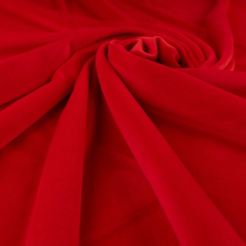 Dzianina Welur Soft czerwona na metry - szer. 150 cm - 280 g/m²