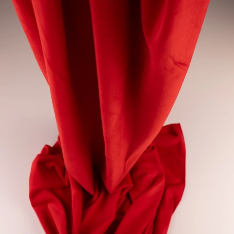Dzianina Welur Soft czerwona na metry - szer. 150 cm - 280 g/m²