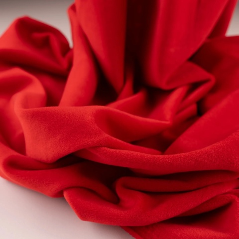 Dzianina Welur Soft czerwona na metry - szer. 150 cm - 280 g/m²