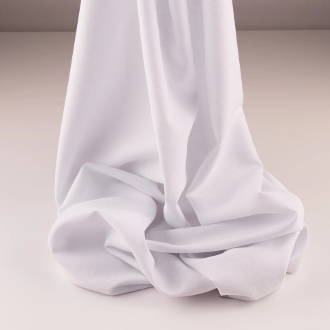 Tkanina len z wiskozą biała na metry - szer. 150 cm - 200 g/m²