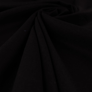Tkanina len z wiskozą czarna na metry - szer. 150 cm - 200 g/m²