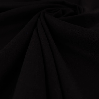 Tkanina len z wiskozą czarna na metry - szer. 150 cm - 200 g/m²