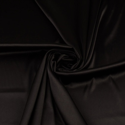 Tkanina Satyna Magnus czarna na metry - szer. 150 cm - 240 g/m²