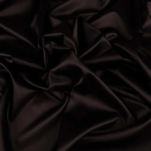 Tkanina Satyna cienka czarna na metry - szer. 150 cm - 180 g/m²