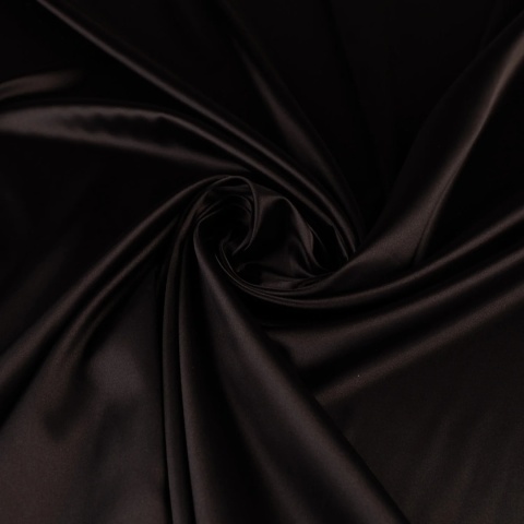 Tkanina Satyna cienka czarna na metry - szer. 150 cm - 180 g/m²