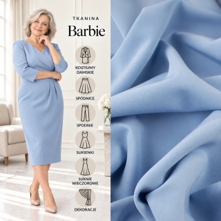 Tkanina Barbie błękitna na metry