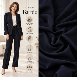 Tkanina Barbie granatowa na metry - szer. 150 cm - 200 g/m²