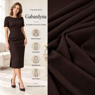 Gabardyna brązowa na metry - szer. 150 cm - 420 g/m²