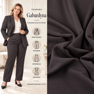 Gabardyna szara na metry - szer. 150 cm - 420 g/m²