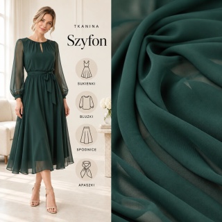 Szyfon butelkowa zieleń na metry - szer. 150 cm - 90 g/m²