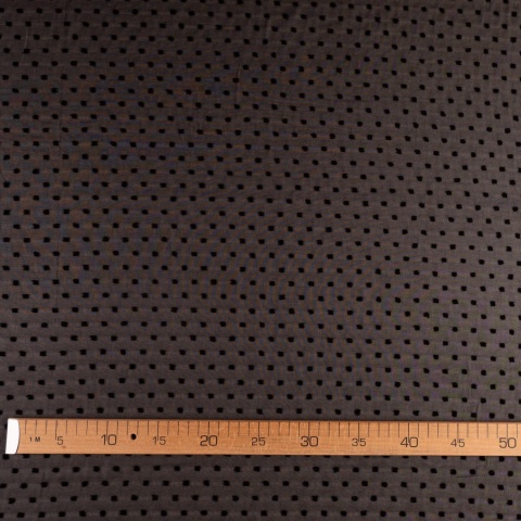 Szyfon haftowany czarny w drobne kropki na metry - szer. 150 cm - 90 g/m²